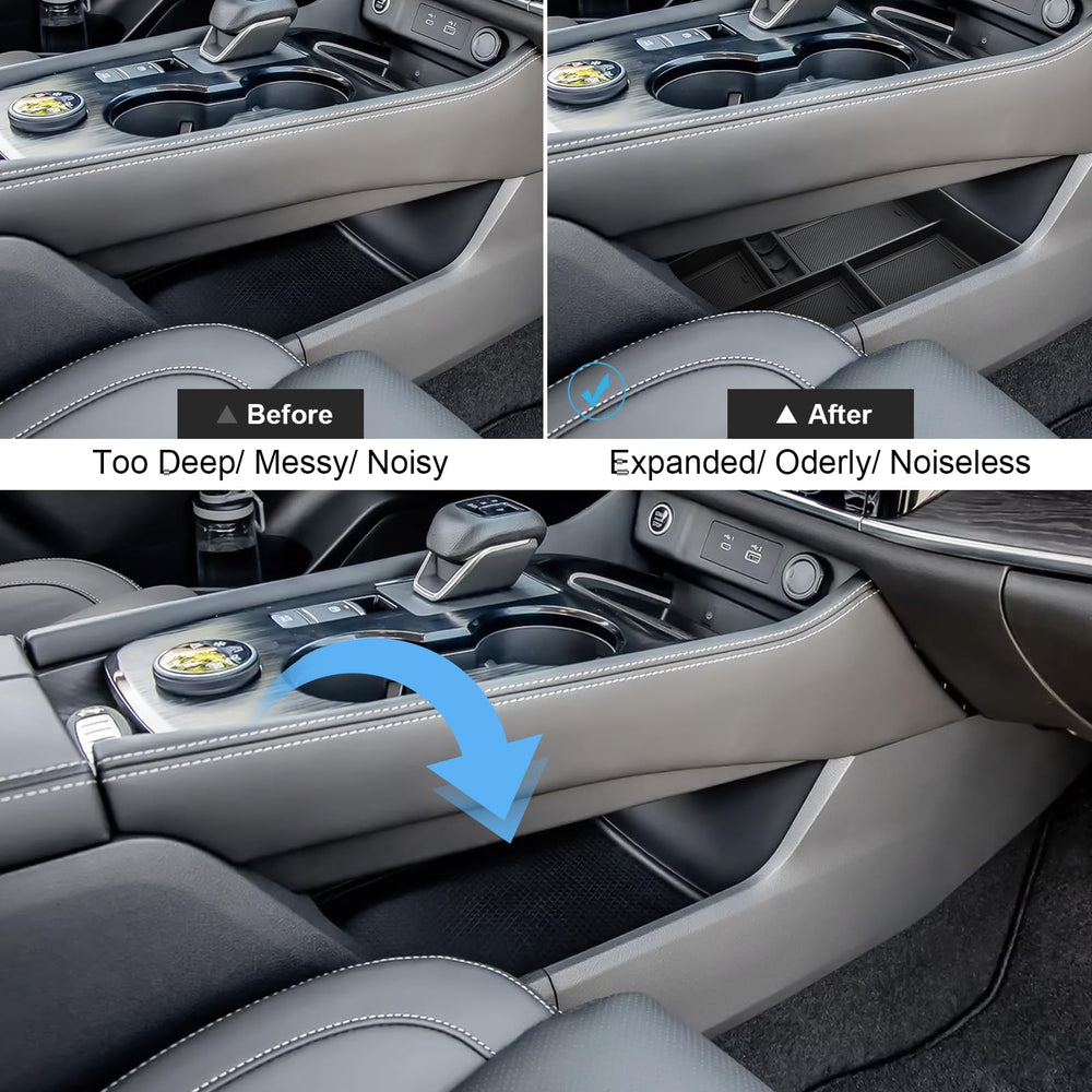 Coleya Rogue storage optimization maximizes space under the lower console