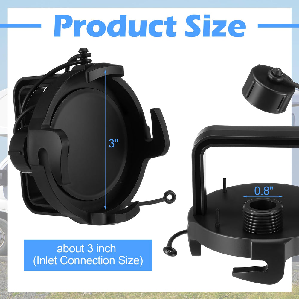 Colingmill RV waste tank cap protects against leaks during trips.