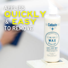 COLLINITE 925 safe for hand or machine use on fiberglass surfaces.