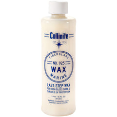 Collinite 925 Marine Wax bottle ready for fiberglass protection with a lasting gloss.