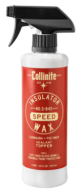 COLLINITE S-845 Insulator Speed Wax spray bottle delivers quick protection and a brilliant shine.