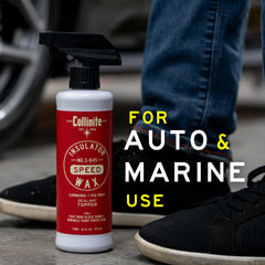 COLLINITE S-845 Wheels-trim-protection image shows shine without staining trim.
