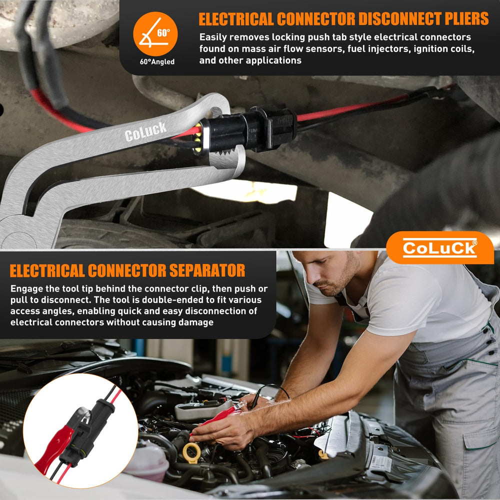 CoLuck 60° angled pliers reach sensors in tight engine bays