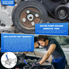CoLuck water-pump-pulley-holder keeps the pulley steady during service