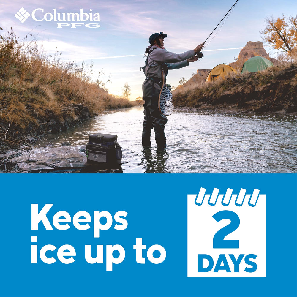 Columbia PFG Thermal Pack Cooler Backsaver strap eases carrying.