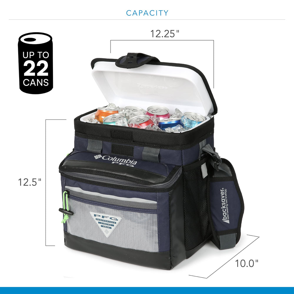 Columbia PFG Thermal Pack Cooler HardBody liner keeps items organized.