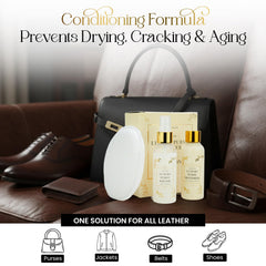 Combat Cleaner before-after shows visible improvement on handbags
