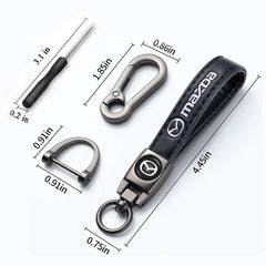 Comburvo leather keychain with black leather strap and aluminum accents for daily durability.