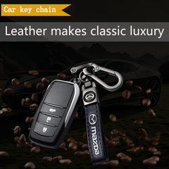 Comburvo leather keychain packaging with rope and screen print, ideal for gifting.