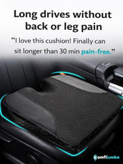 ComfiLumba vision-boost driver raises seating height for better visibility.