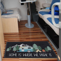 Comfoyar camper door mat easy-clean with hose or broom.