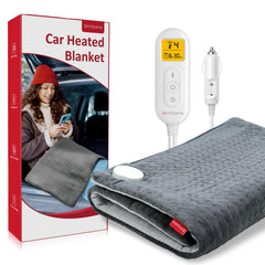 Comfytemp car blanket shows 12V/24V compatibility for road warmth