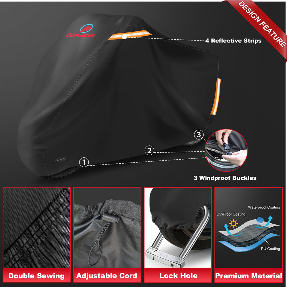Comnova windproof seams provide secure coverage in gusty conditions.