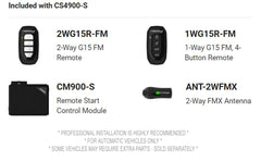 Compustar CS4900-S remote triggers lock, unlock, and trunk actions.