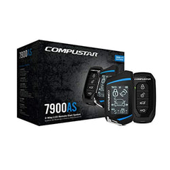 Compustar CS7900-AS remote start with LCD status display highlighting range effectiveness