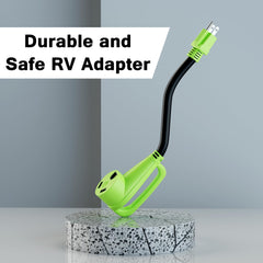 Outdoor camping scene with Conable adapter powering a trailer