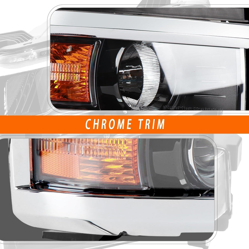 CONLLCON Silverado 2500HD headlamp chrome finish boosts road illumination.