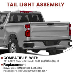 CONLLCON tail light assembly for Chevy Silverado rear right, durable ABS plastic.