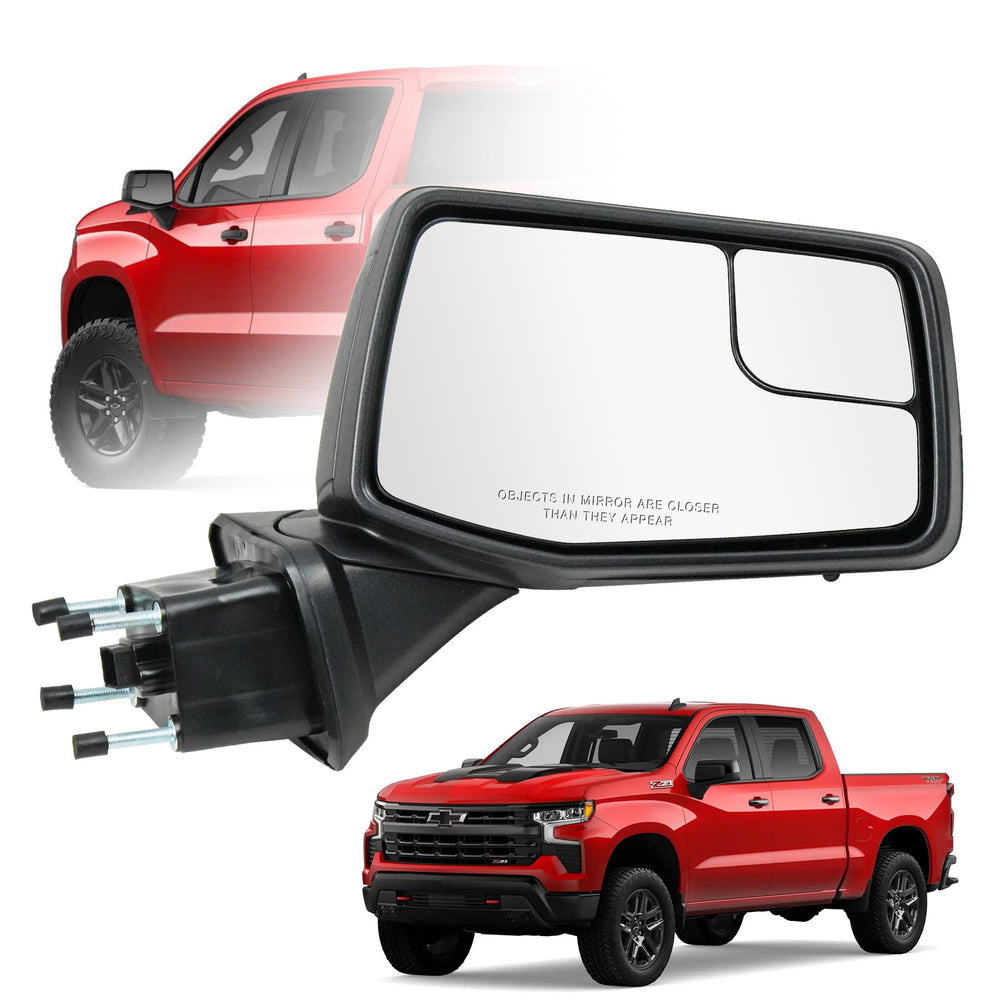 Convitex Silverado passenger mirror with heated glass for clear visibility in cold weather
