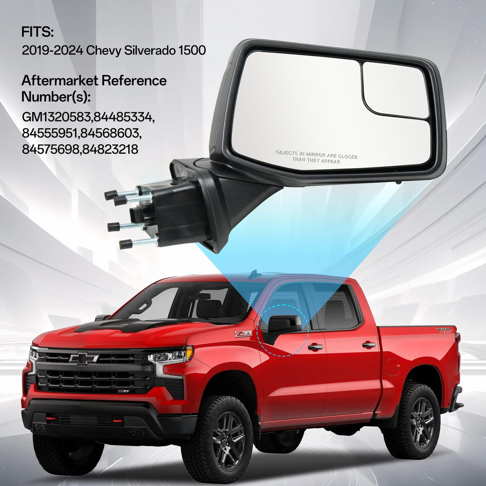 Convitex Silverado mirror with textured black back cover for a seamless look