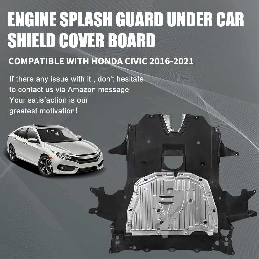 Underside protection view highlights engine guard shielding water and dirt