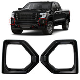 COOL STAR front fog light bezel cover for Sierra 1500 in black, two-piece design