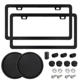 CopVner black license plate frame front and rear 2-pack, durable aluminum.