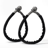 Cordeast soft shackle front view in gray 2-pack, easy recovery for ATV and UTV