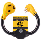 CORDMITPRO RV adapter with circuit breaker for safe 30A to 110V conversion