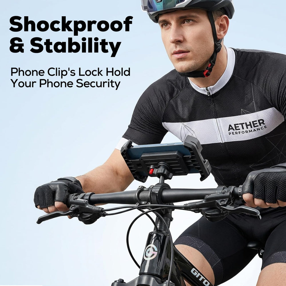 Corki bike phone holder 360° rotatable joint for ideal portrait or landscape view.