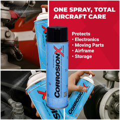 CorrosionX Aviation spray supports quick, thorough coverage with application tools