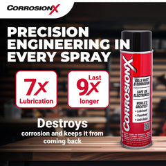 CorrosionX penetrates to free frozen bolts and fittings for easier maintenance.