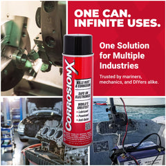 CorrosionX is ideal for tools, trailers, boats, and coastal equipment.