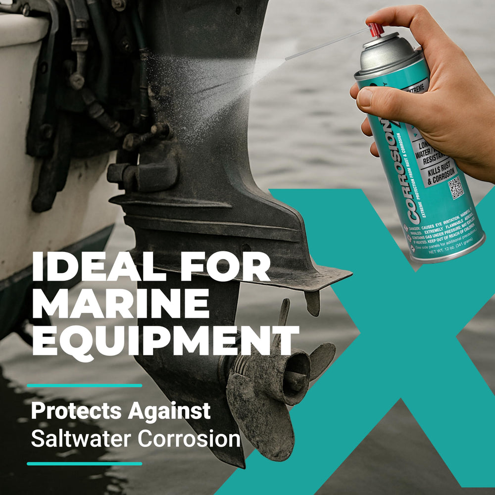 CorrosionX forms waterproof barrier ideal for marine equipment.