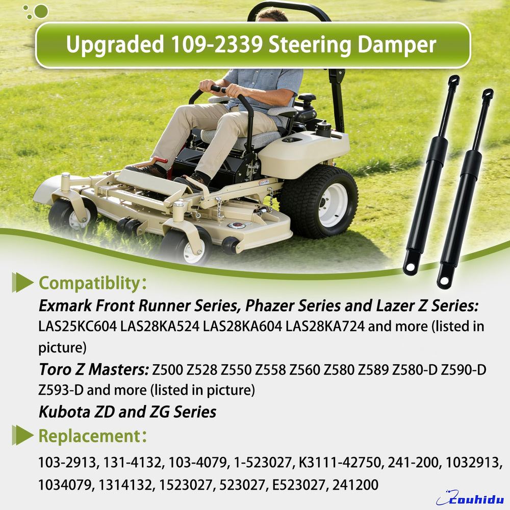 Couhidu steering damper for Toro Z Masters smooths steering and reduces fatigue