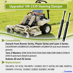 Couhidu steering damper for Toro Z Masters smooths steering and reduces fatigue