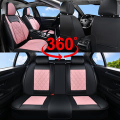 Three-piece rear seat covers with adjustable middle for a precise fit by Coverado.