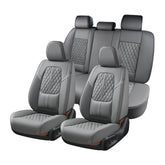 Coverado car seat covers full set gray front seat close-up with premium Nappa leather protection