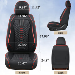 Coverado easy-install front seat cover secures with hooks for a snug fit