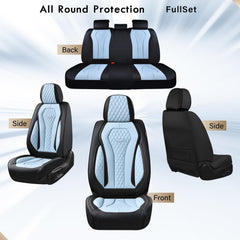Coverado foam-padded cushions add comfort on long drives.
