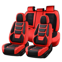 Coverado front seat cover red, premium leather feel and protection