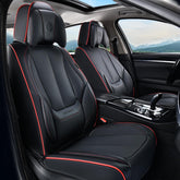 Coverado front-seat covers close-up showcases premium Nappa leather and luxury feel for the cabin.