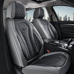 Coverado full-set rear seat covers secured for family-friendly, clean seating.