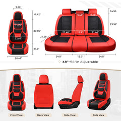 Coverado separate headrest covers red enabling easy adjustment
