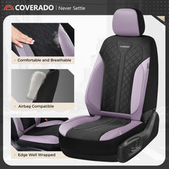 Coverado leather rear-seat cover left detail emphasizes protection from spills