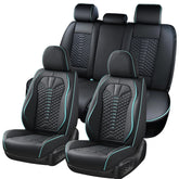 Coverado leather seat cover front view—premium perforated Nappa leather