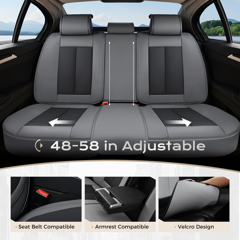 Coverado leather seat covers back seats full view highlighting universal fit
