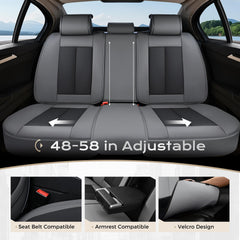Coverado leather seat covers back seats full view highlighting universal fit