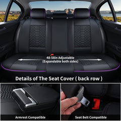 Coverado leather seat covers rear set protects back seats against spills and stains