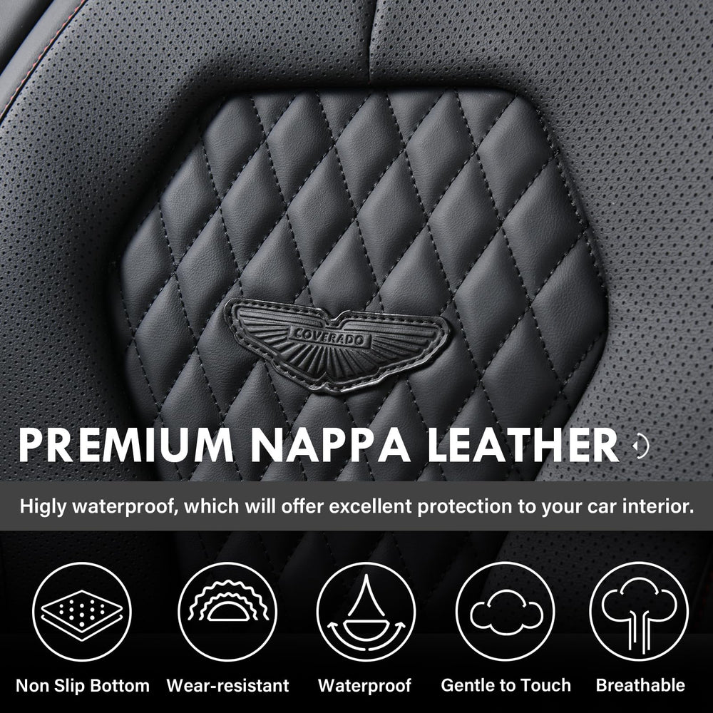 Package contents from Coverado including manual and all seat covers